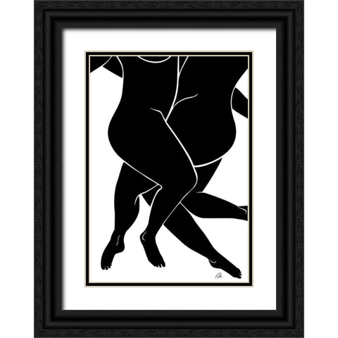 Lovers Black Black Ornate Wood Framed Art Print with Double Matting by 1x Studio II