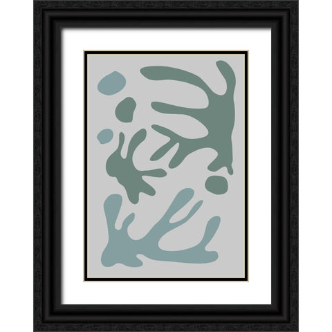 Seaweed Teal No 1 Black Ornate Wood Framed Art Print with Double Matting by 1x Studio II