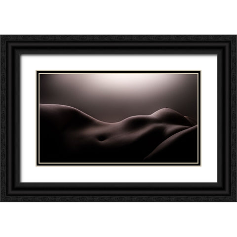 Bodyscape Black Ornate Wood Framed Art Print with Double Matting by Li Causi, Gianluca