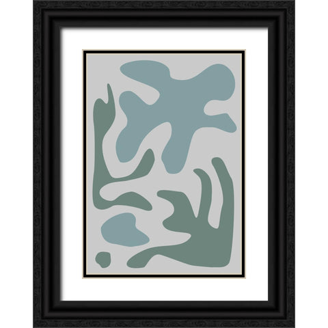 Seaweed Teal No 2 Black Ornate Wood Framed Art Print with Double Matting by 1x Studio II