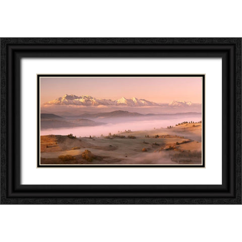 Fog Tatra Black Ornate Wood Framed Art Print with Double Matting by Mierzejewski, Krzysztof