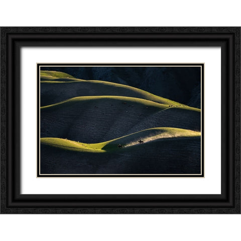 HerdsmanS Life Black Ornate Wood Framed Art Print with Double Matting by Liao, Yuhan