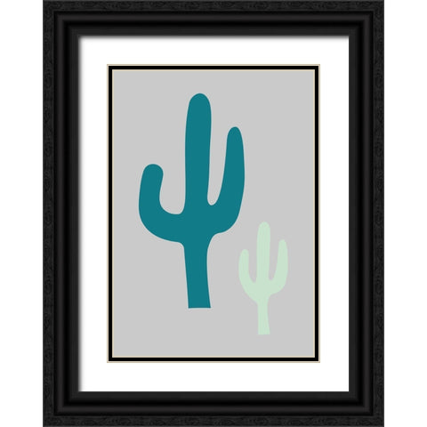 Cactus Grey Black Ornate Wood Framed Art Print with Double Matting by 1x Studio II