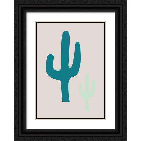 Cactus Beige Black Ornate Wood Framed Art Print with Double Matting by 1x Studio II
