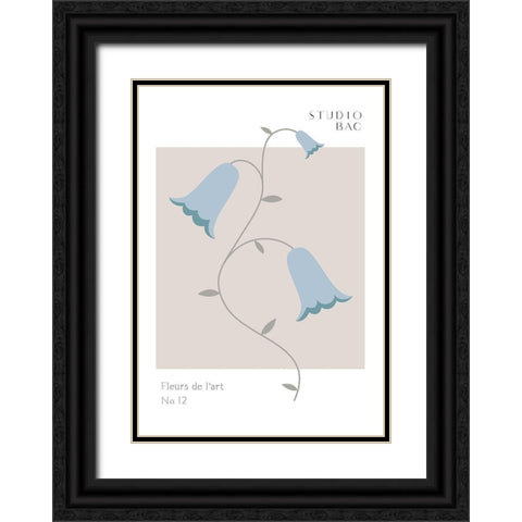 Bluebells Studio Bac Black Ornate Wood Framed Art Print with Double Matting by 1x Studio II