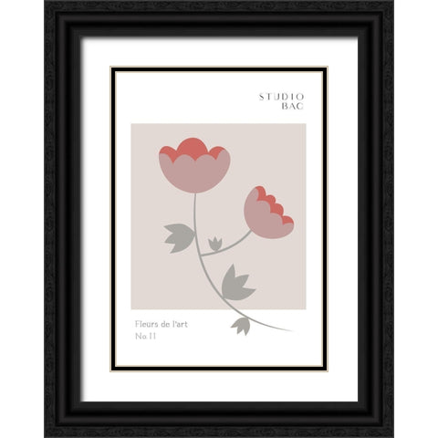 Roses Studio Bac Black Ornate Wood Framed Art Print with Double Matting by 1x Studio II