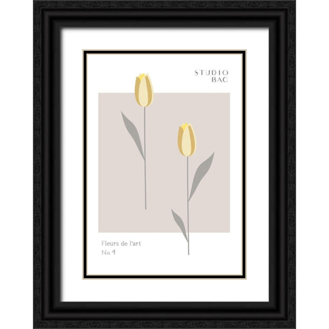 Tulips Studio Bac Black Ornate Wood Framed Art Print with Double Matting by 1x Studio II