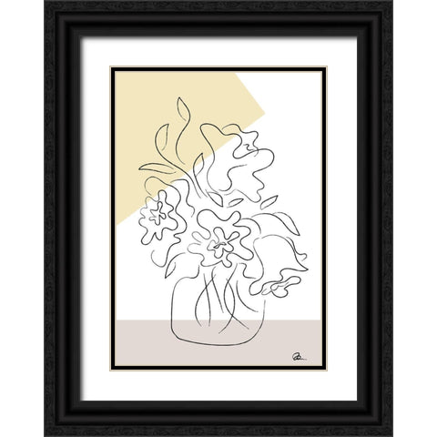 Flower Bouquet Modern Black Ornate Wood Framed Art Print with Double Matting by 1x Studio II