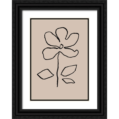 Oil Pastel Flower Black Black Ornate Wood Framed Art Print with Double Matting by 1x Studio