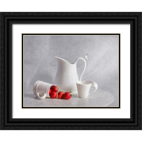 Simply Red Black Ornate Wood Framed Art Print with Double Matting by Giani, Cristiano