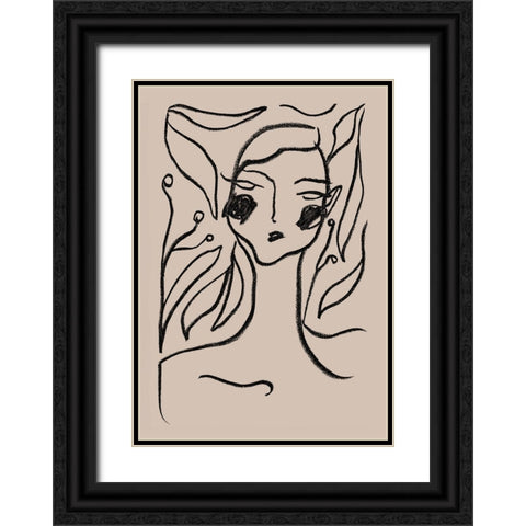 Gaia Black Black Ornate Wood Framed Art Print with Double Matting by 1x Studio