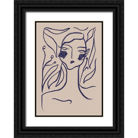 Gaia Blue Black Ornate Wood Framed Art Print with Double Matting by 1x Studio