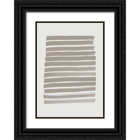 Green Strokes Black Ornate Wood Framed Art Print with Double Matting by 1x Studio