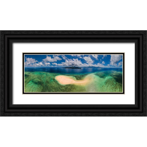 Aerial Panoramic View From Sazilac Black Ornate Wood Framed Art Print with Double Matting by Gabriel, Barathieu