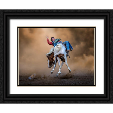 Hanging Five Black Ornate Wood Framed Art Print with Double Matting by Ma, Frank