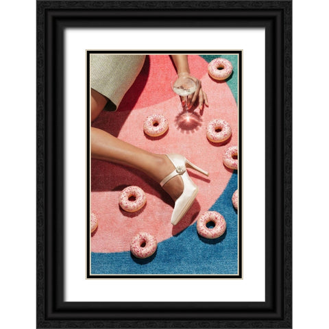 Pink Picnic #02 Black Ornate Wood Framed Art Print with Double Matting by 1x Studio III