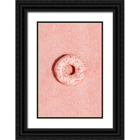 Pink Doughnut Black Ornate Wood Framed Art Print with Double Matting by 1x Studio III