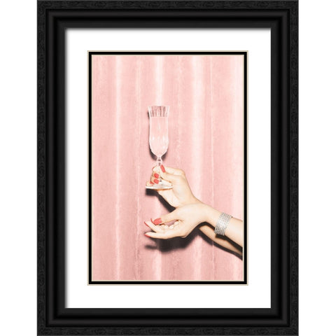 Heres To Pink 01 Black Ornate Wood Framed Art Print with Double Matting by 1x Studio III