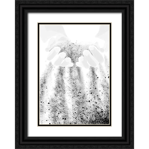 Sand Black Ornate Wood Framed Art Print with Double Matting by 1x Studio II