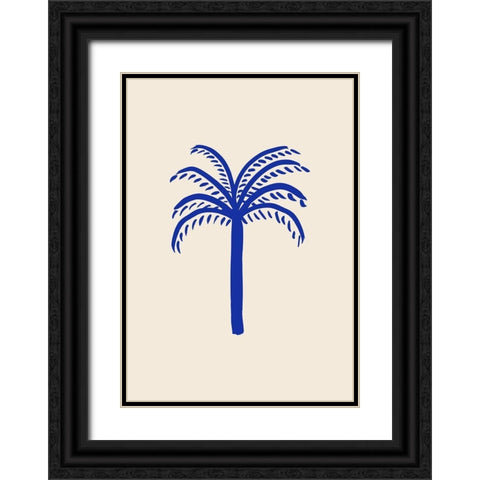 Blue Palm Black Ornate Wood Framed Art Print with Double Matting by 1x Studio
