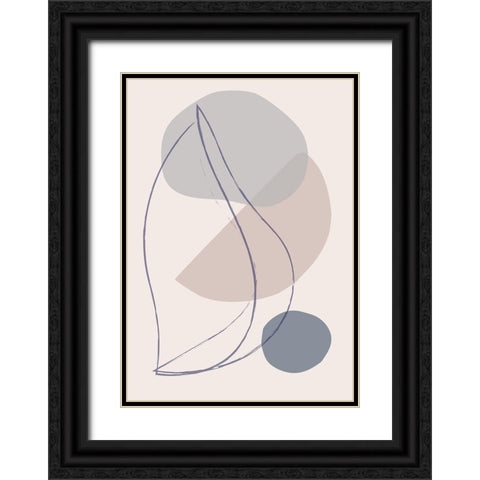 New Shapes Blue No 1 Black Ornate Wood Framed Art Print with Double Matting by 1x Studio