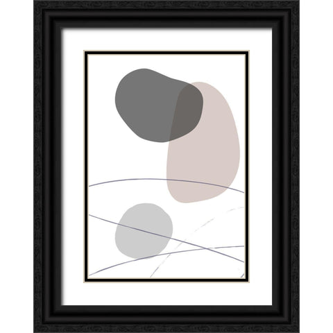 New Shapes Beige 03 Black Ornate Wood Framed Art Print with Double Matting by 1x Studio