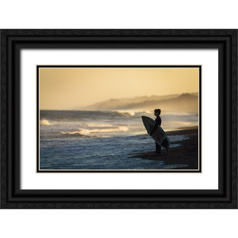 Waiting For The Moment Black Ornate Wood Framed Art Print with Double Matting by Chen, William