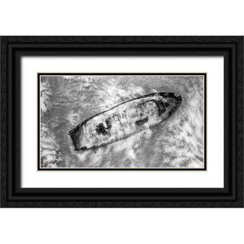 Abandoned Wreck Black Ornate Wood Framed Art Print with Double Matting by Meirovich, Ido