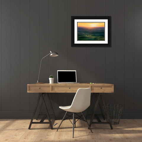 Sunset Over Colfax Black Ornate Wood Framed Art Print with Double Matting by Xiao, Hanping