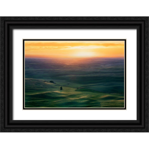 Sunset Over Colfax Black Ornate Wood Framed Art Print with Double Matting by Xiao, Hanping