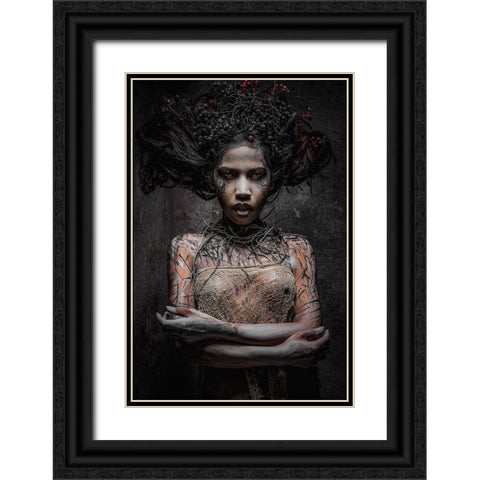 Natural Black Ornate Wood Framed Art Print with Double Matting by Tesching, Klaus