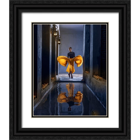 Ballerina In The Aisle Black Ornate Wood Framed Art Print with Double Matting by Suhardjo, Lisdiyanto