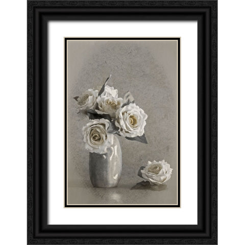 Faded Lines Black Ornate Wood Framed Art Print with Double Matting by Kiral, Cicek