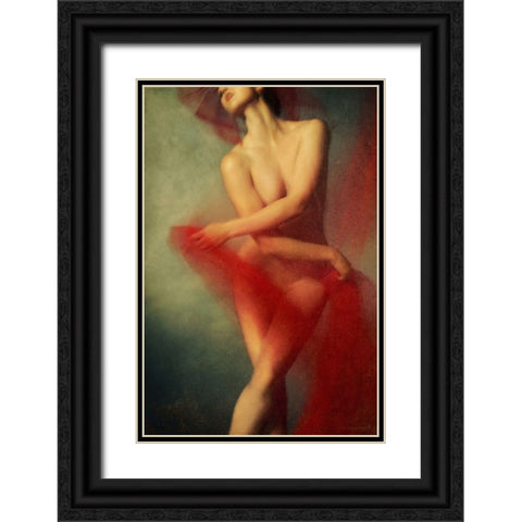 Red Ii Black Ornate Wood Framed Art Print with Double Matting by miriana