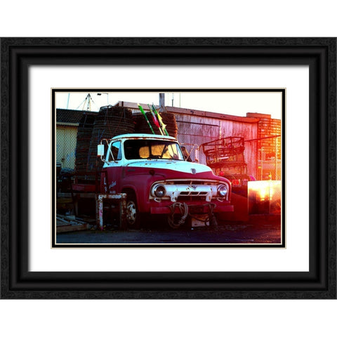 Dilapidated Docks Black Ornate Wood Framed Art Print with Double Matting by Wakefield, Tanner