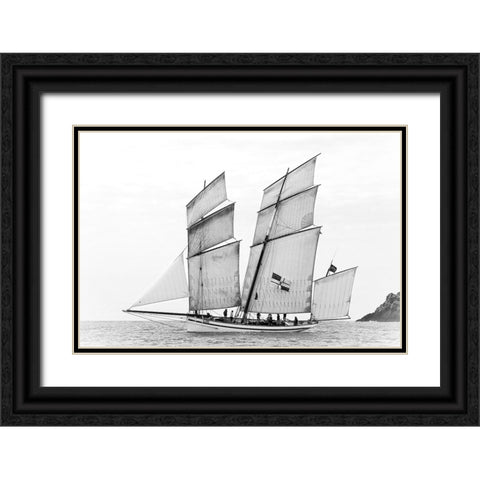 Sailboat Qla Granvillaiseq Black Ornate Wood Framed Art Print with Double Matting by Demoulin, Vincent