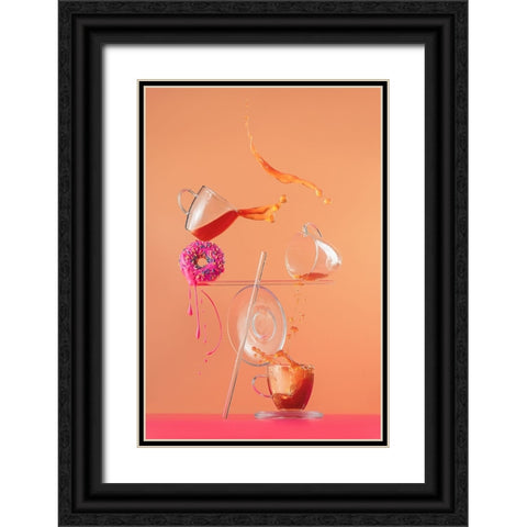 Pink Glazing Black Ornate Wood Framed Art Print with Double Matting by Belenko, Dina