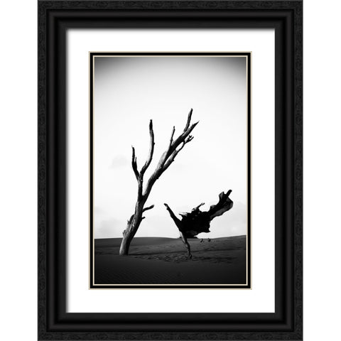 Contrast Black Ornate Wood Framed Art Print with Double Matting by Abu, Dekel