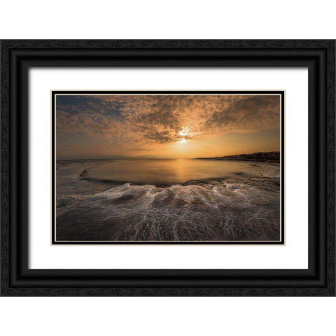 Structure Of Salt Black Ornate Wood Framed Art Print with Double Matting by Telhami, Isam