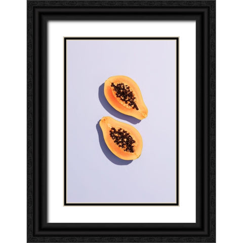 Papaya_2 Black Ornate Wood Framed Art Print with Double Matting by 1x Studio III
