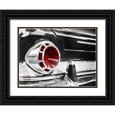 Us Classic Car 1963 New Yorker Rear Abstract Black Ornate Wood Framed Art Print with Double Matting by Gube, Beate