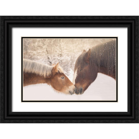 Meeting In The Frozen Valley Black Ornate Wood Framed Art Print with Double Matting by Reale, Ludovico