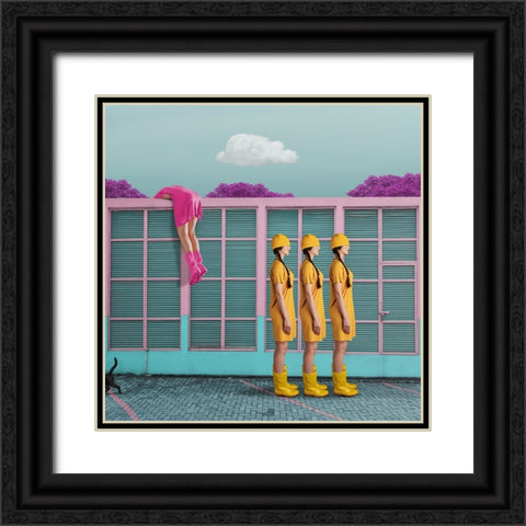 Hiding Away From Myself Black Ornate Wood Framed Art Print with Double Matting by Hardibudi