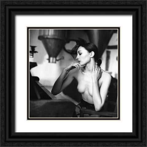Pianist Black Ornate Wood Framed Art Print with Double Matting by Kaminski, Lukas