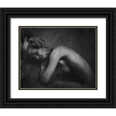The Sleeping.... Black Ornate Wood Framed Art Print with Double Matting by Kurz, Christian