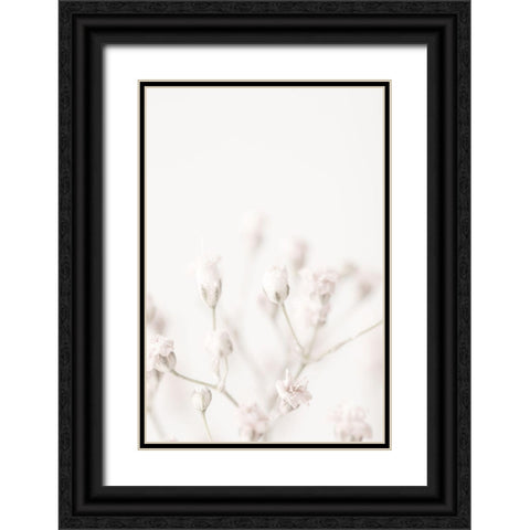Pink Small Flowers Black Ornate Wood Framed Art Print with Double Matting by 1x Studio III