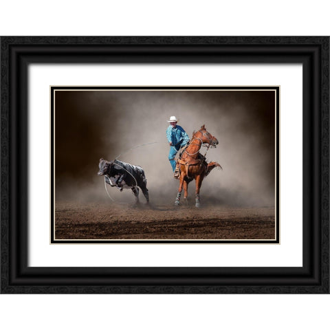 Roped Black Ornate Wood Framed Art Print with Double Matting by Ma, Frank