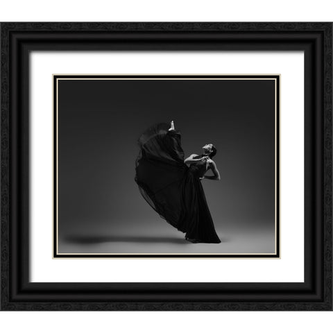 The Kick Black Ornate Wood Framed Art Print with Double Matting by Li, Rob