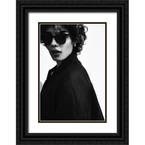 Roxanne Black Ornate Wood Framed Art Print with Double Matting by Nasirghorashi