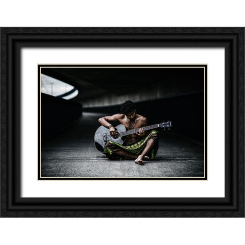 Bass Black Ornate Wood Framed Art Print with Double Matting by Camlilar, Erkan